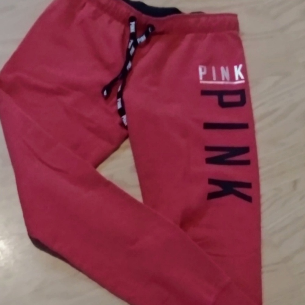 PINK Sweats / Red w/ cuffed bottom / XS